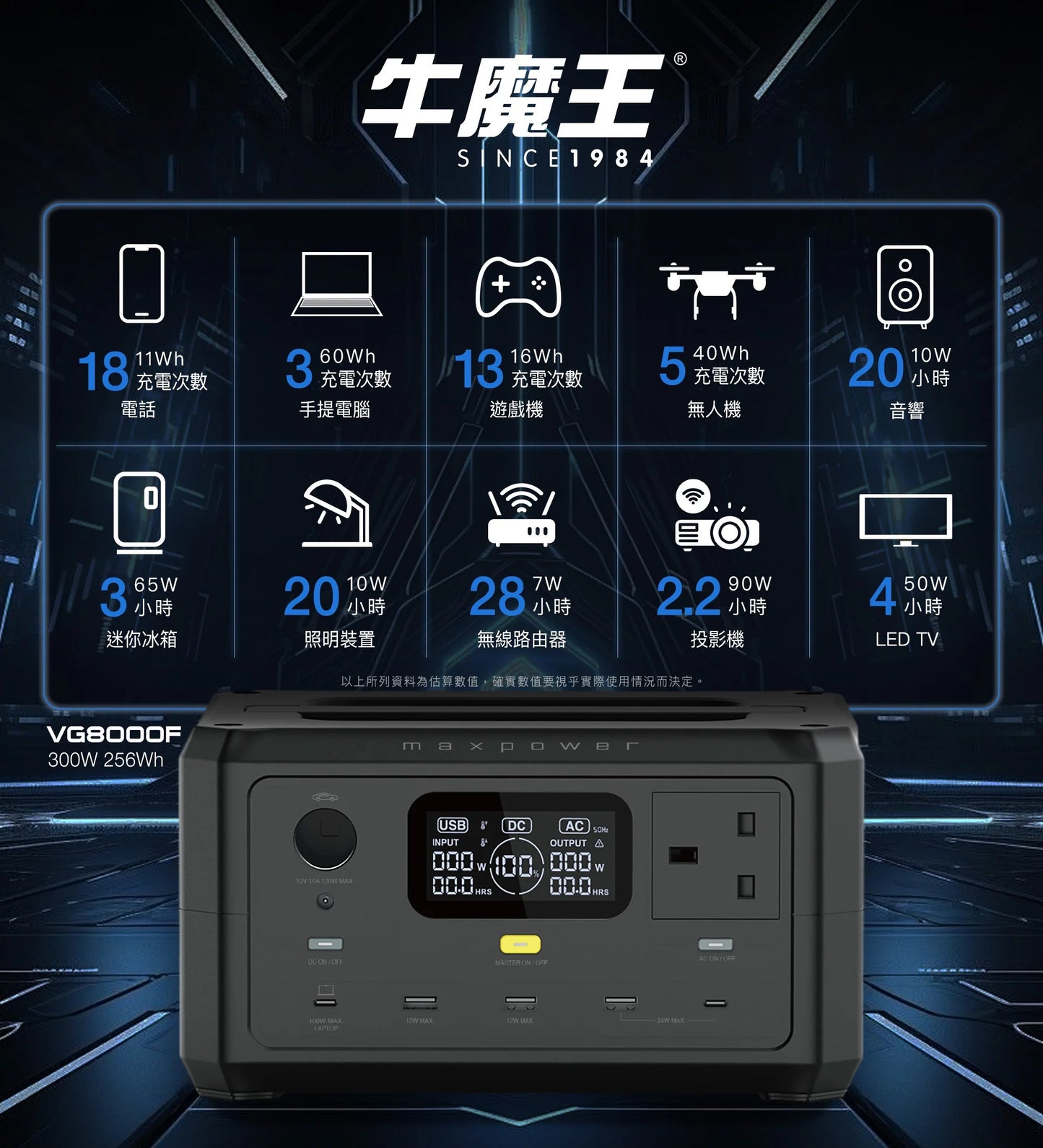Maxpower Optimus Power Tank 300W 256Wh VG8000F