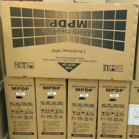 Stacked original packaging boxes for the ORION MPDP MIS-4230 42" Plasma Monitor, made in Korea. (91)