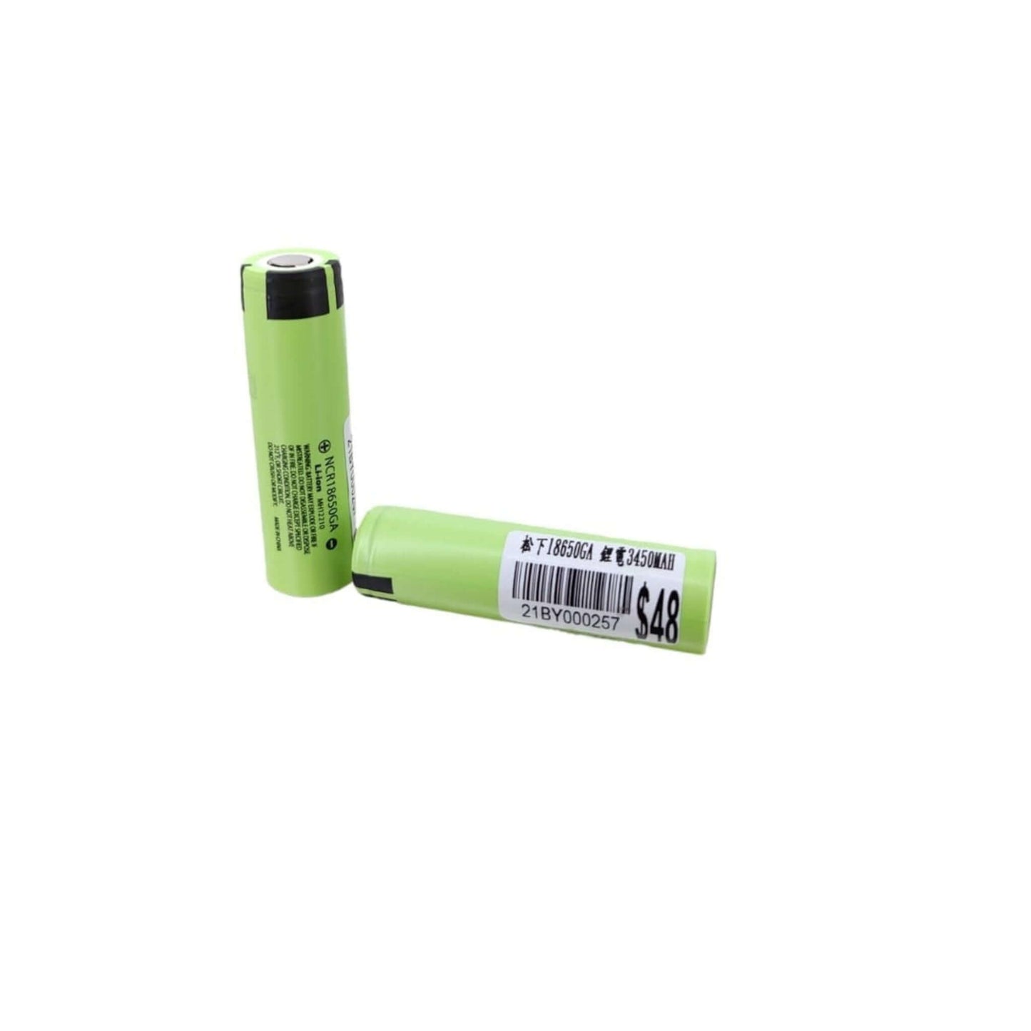 Panasonic NCR18650GA 18650 Li-ion rechargeable battery, 3450mAh, 3.7V, perfect for powering devices.