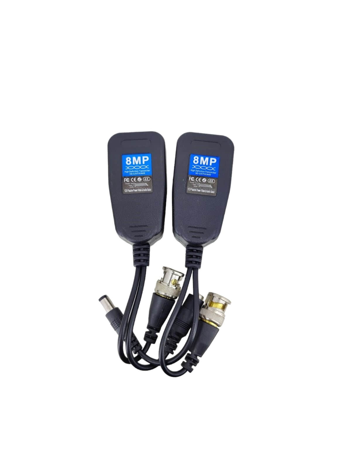 8MP 4K passive video and power balun pair for HD-CVI, HD-TVI, and HD-AHD cameras.