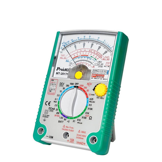 Pro'sKit MT-2017N analog multimeter, a professional-grade tool for precise electrical measurements and testing.