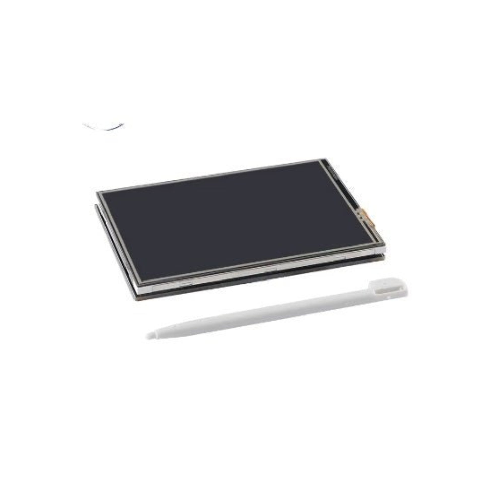 3.5 inch Raspberry Pi LCD display module with touch screen and stylus, resolution 320x480, ideal for DIY projects.