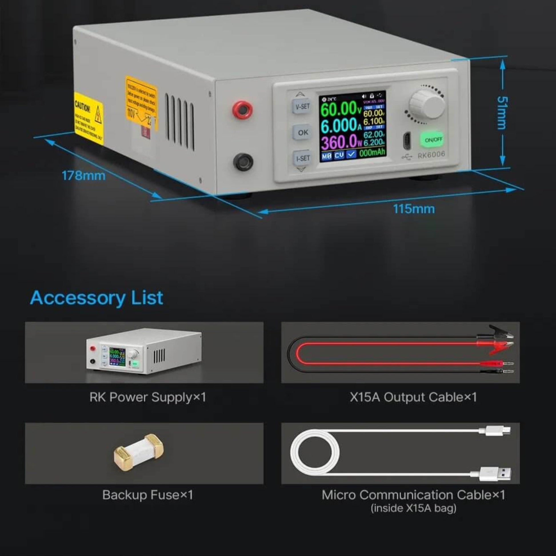 RK6006 - C DC0 - 60V 6A DC POWER SUPPLY - Sun Cheong Computer Company Limited