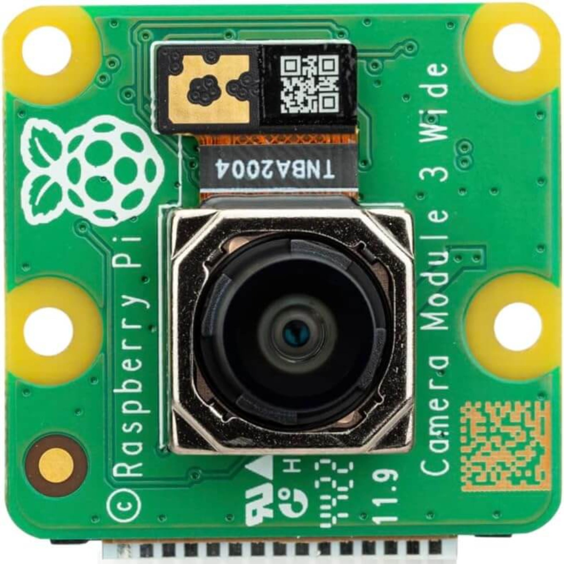 Full kit: Raspberry Pi Camera Module 3 Wide (SC0874) and 200mm FPC cable.