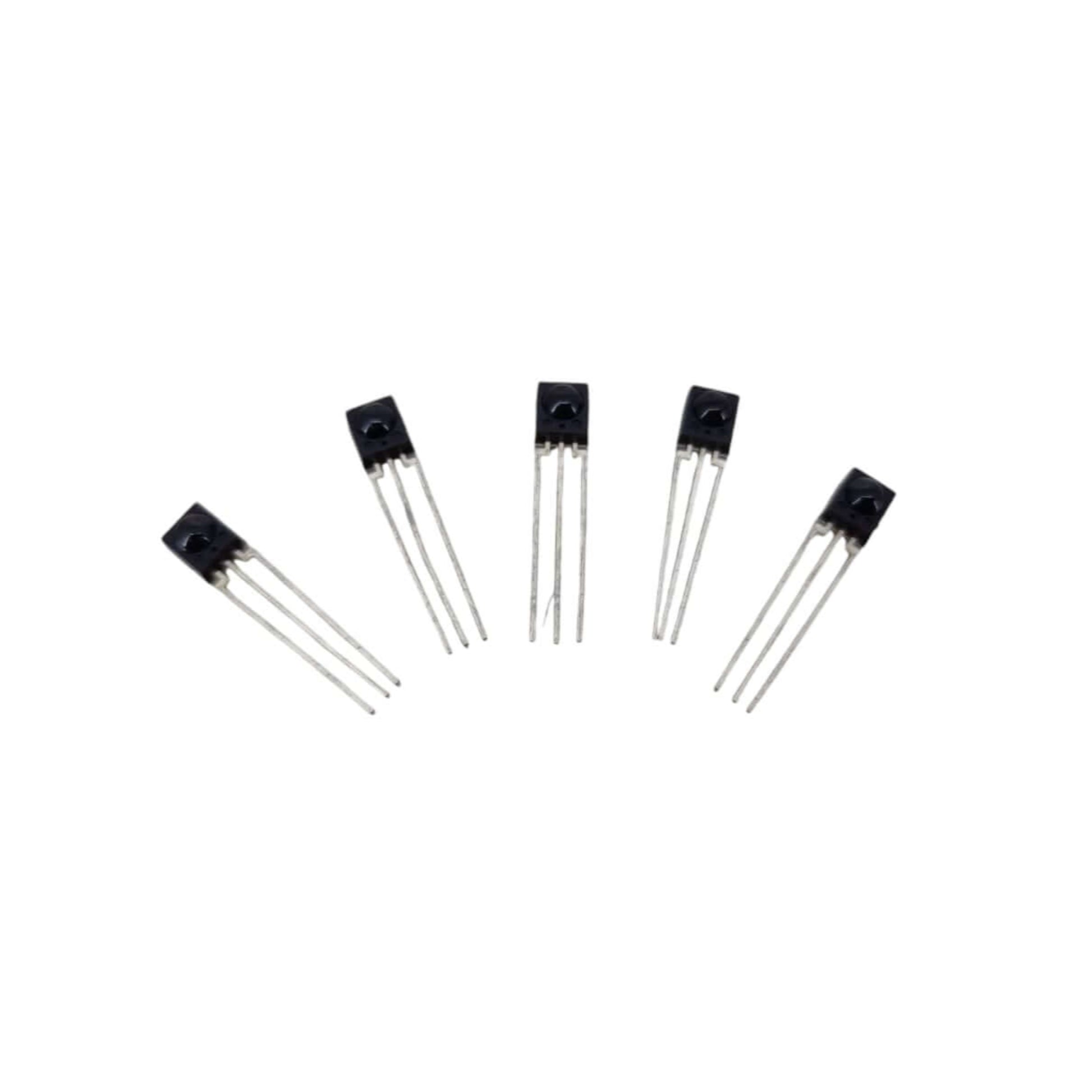 5pcs RPM6938 Infrared Receiver sensors by Rohm Semiconductor for remote control applications.