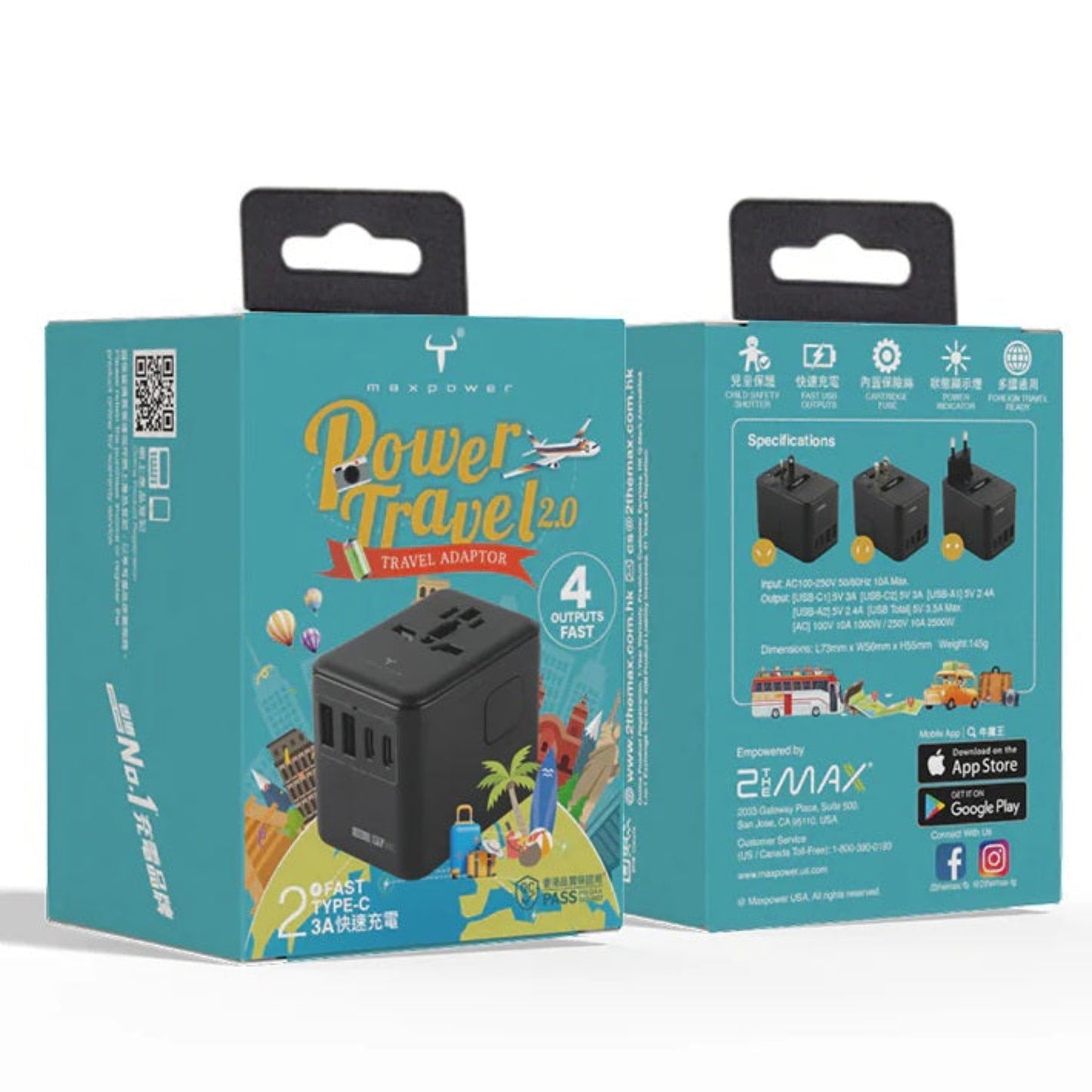 Close up of safety certifications and insurance info on Maxpower PT88C.