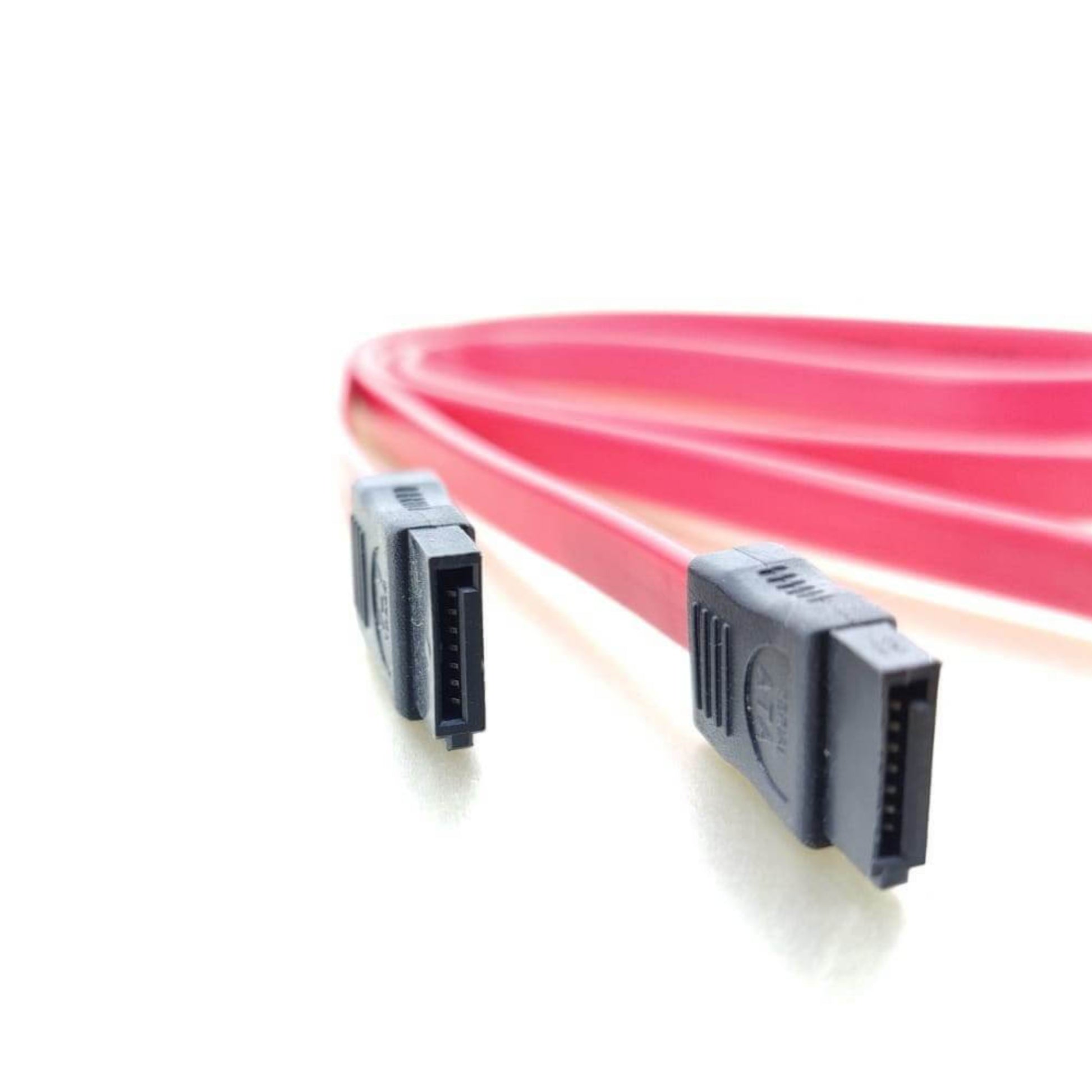 1M red SATA data cable for HDD/SSD, high-speed connection, durable and reliable for system upgrades.