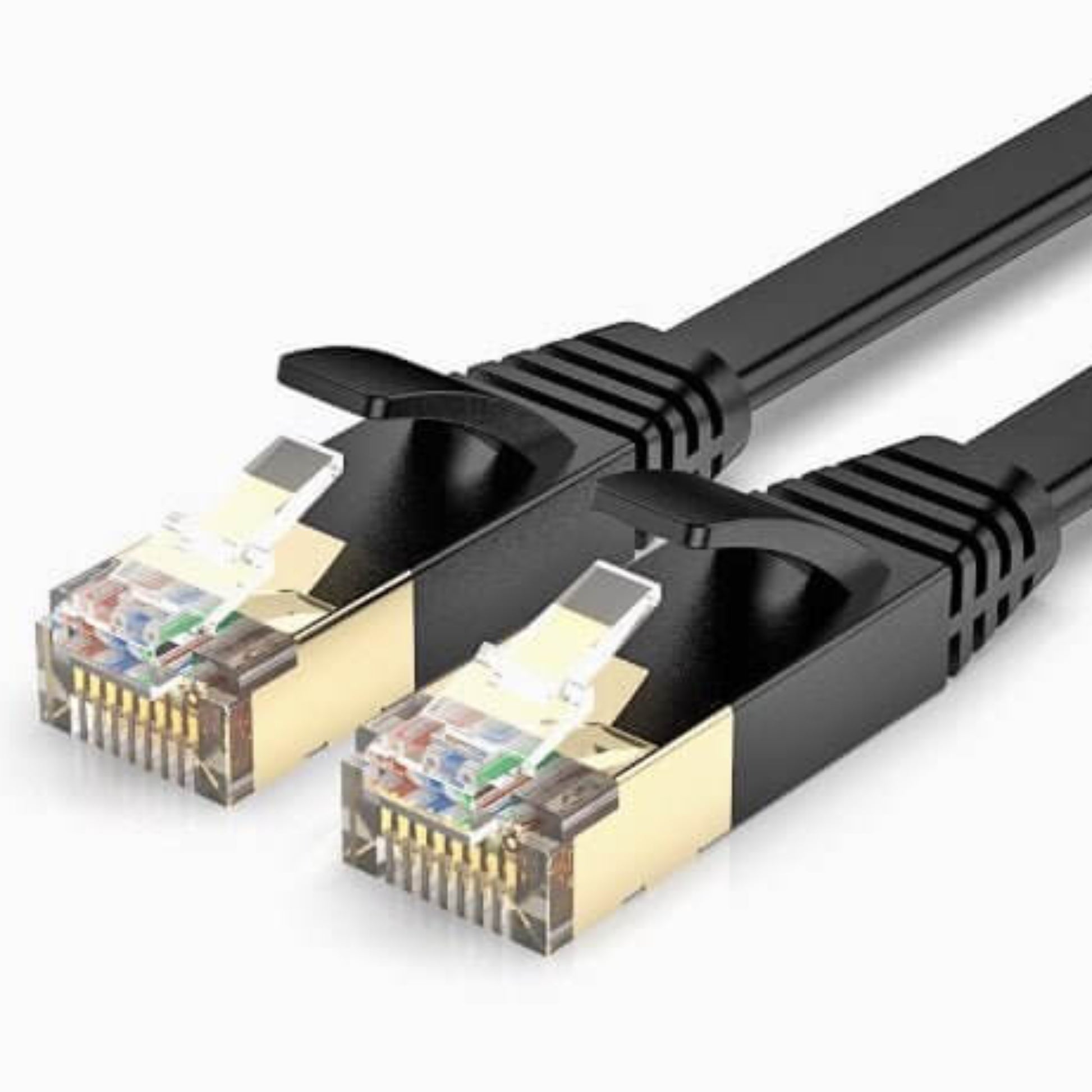 SGO Cat7 Flat Ethernet Cable with gold-plated connectors for high-speed network performance.