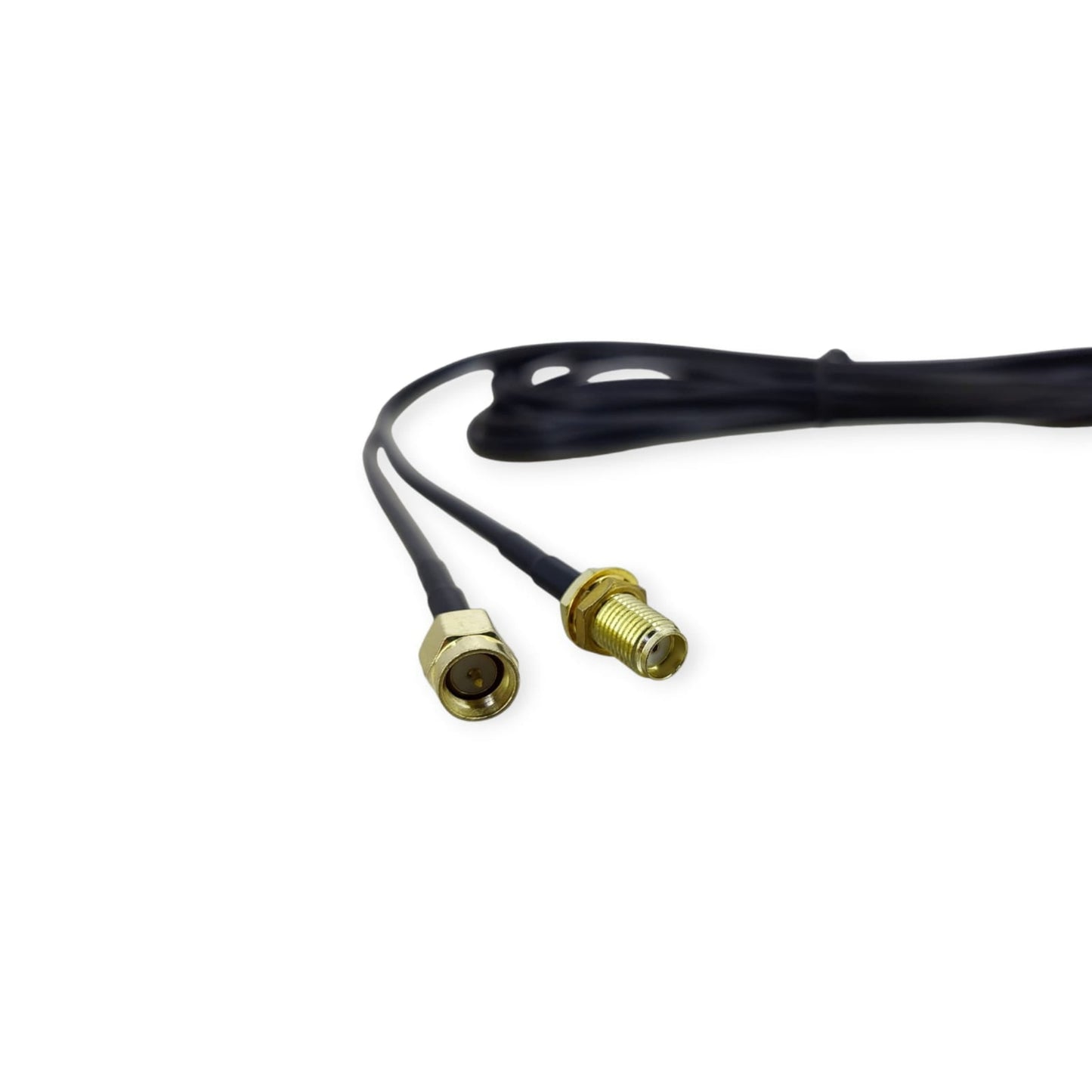 Close-up of the SMA Female connector (inner hole) end, designed for high-quality antenna signal extension.