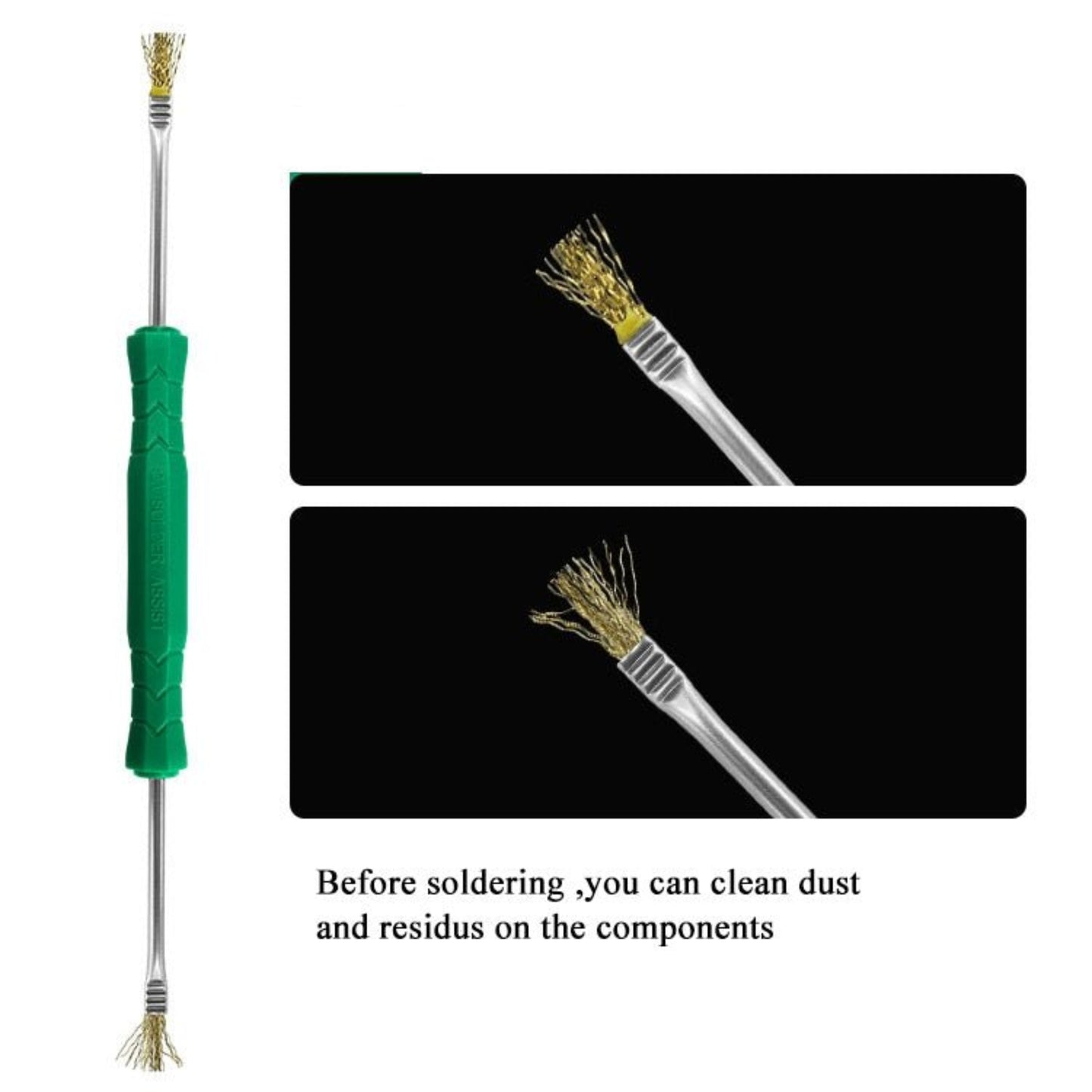 Cleaning tool for soldering, designed to remove dust and residues from electronic components before welding.