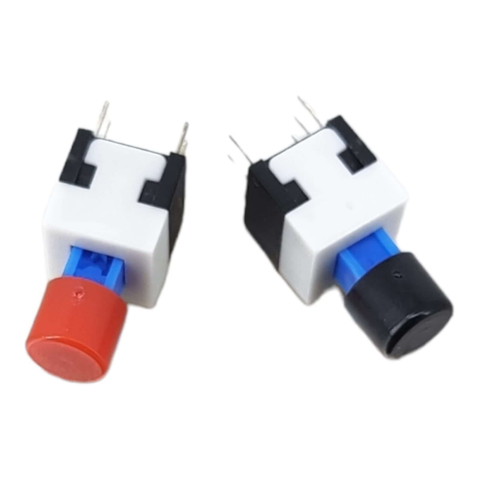 Switch push button with cap, mini tactile 8x8mm, 6-pin configuration, ideal for home appliances and electronics.