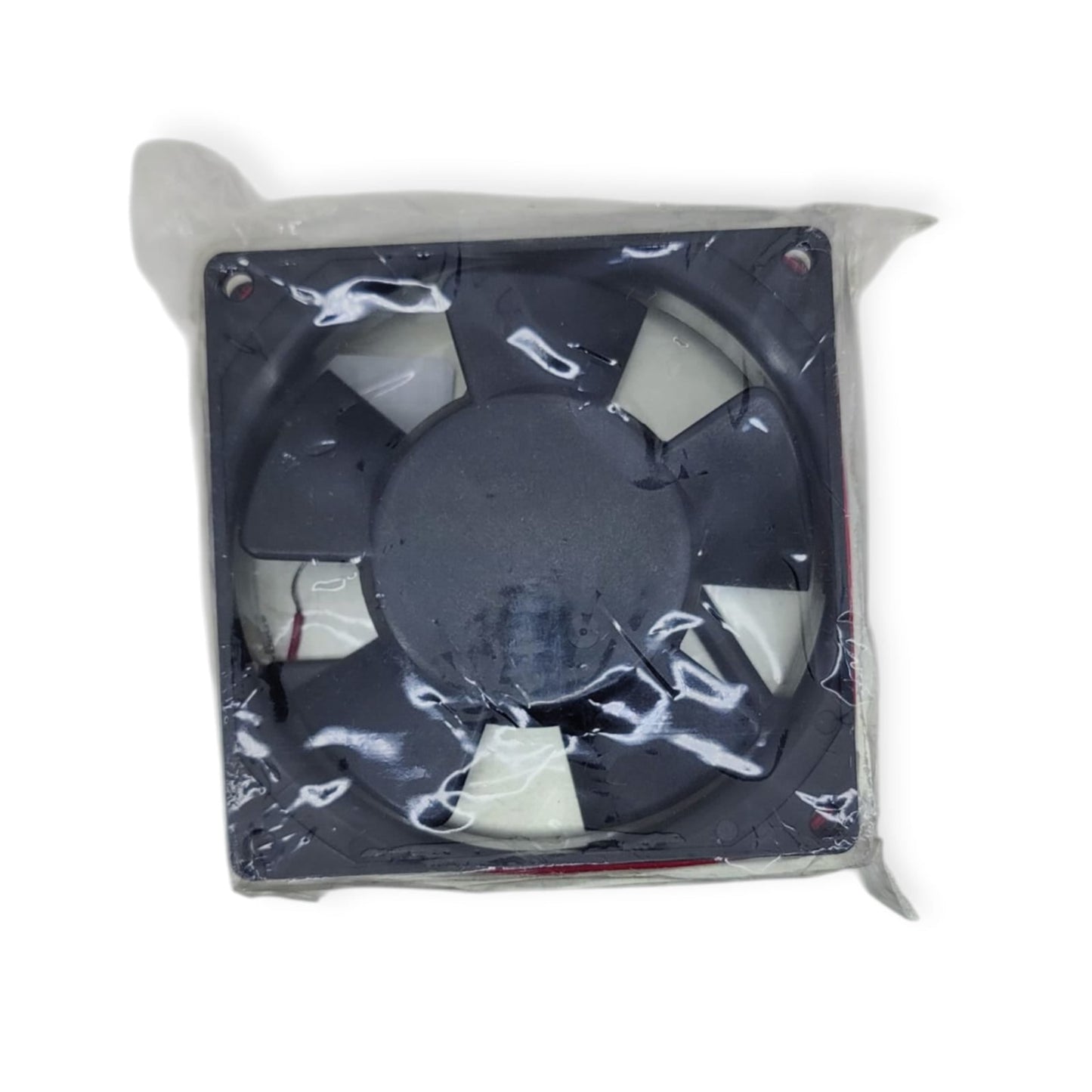 Back view of the Toyo 9cm 12V fan, showing the 3-pin wire connector and fan blade structure.