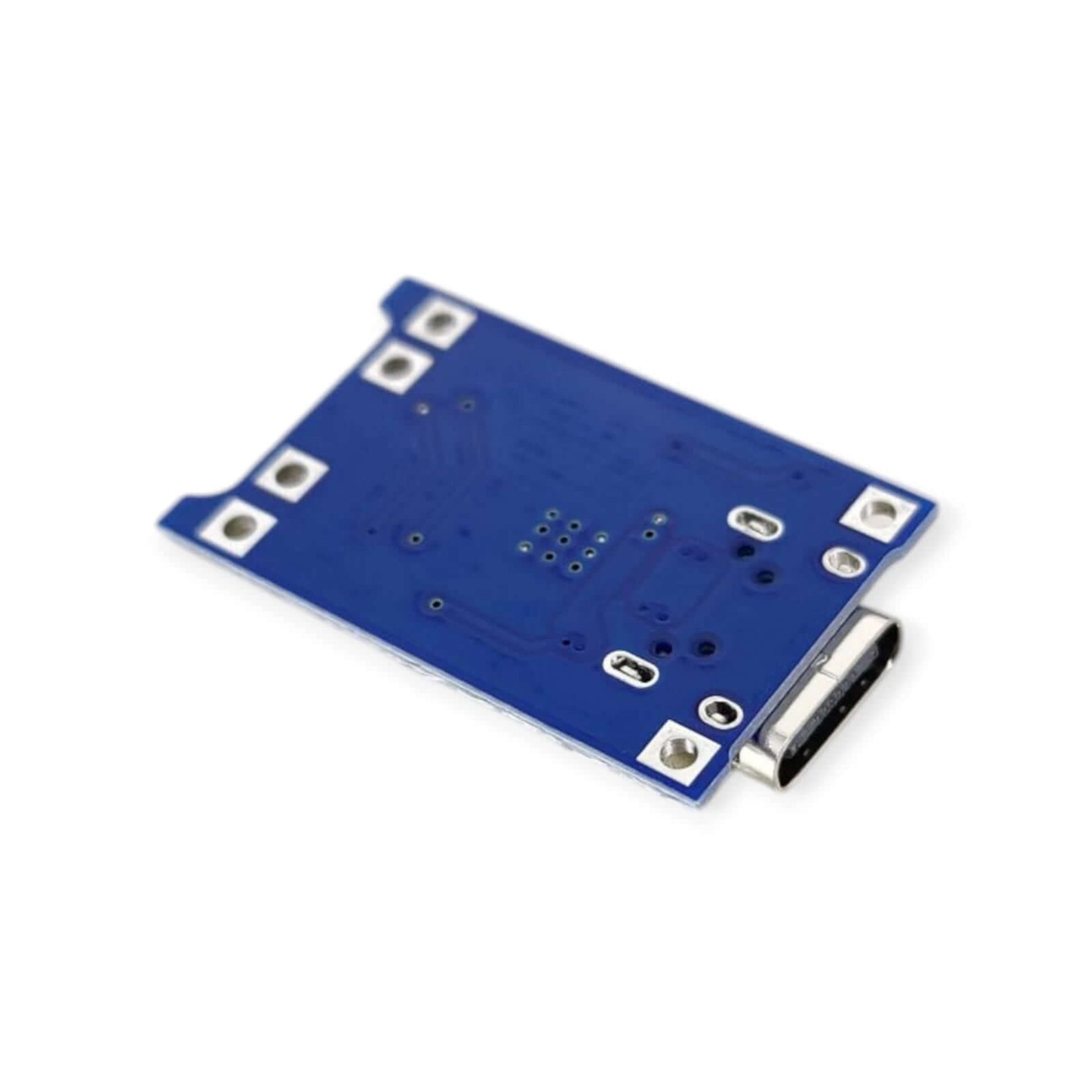 TP4056 Type-C USB lithium battery charger module, compact PCB design for efficient charging of 18650 batteries.