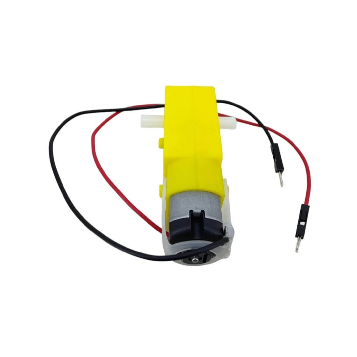TT DC gear motor with Dupont cable for DIY smart car projects, 3V-6V, lightweight and compact design.
