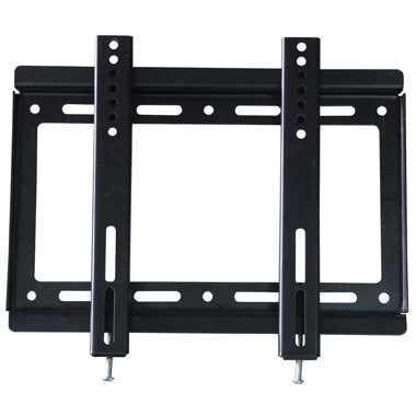Front view of the black Tiger Mounts SY-F210 fixed flat panel TV wall mount bracket, showing VESA holes.