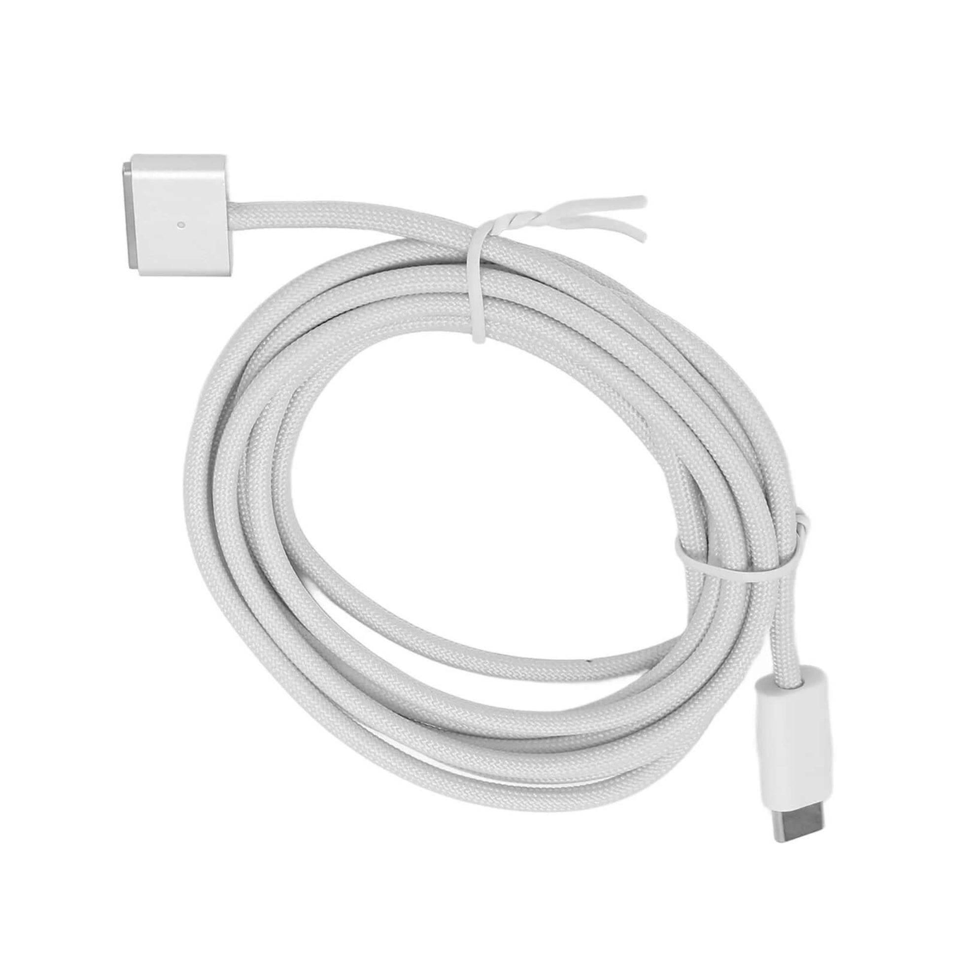 White braided 2m Type-C to MagSafe 3 charging cable with both ends visible.