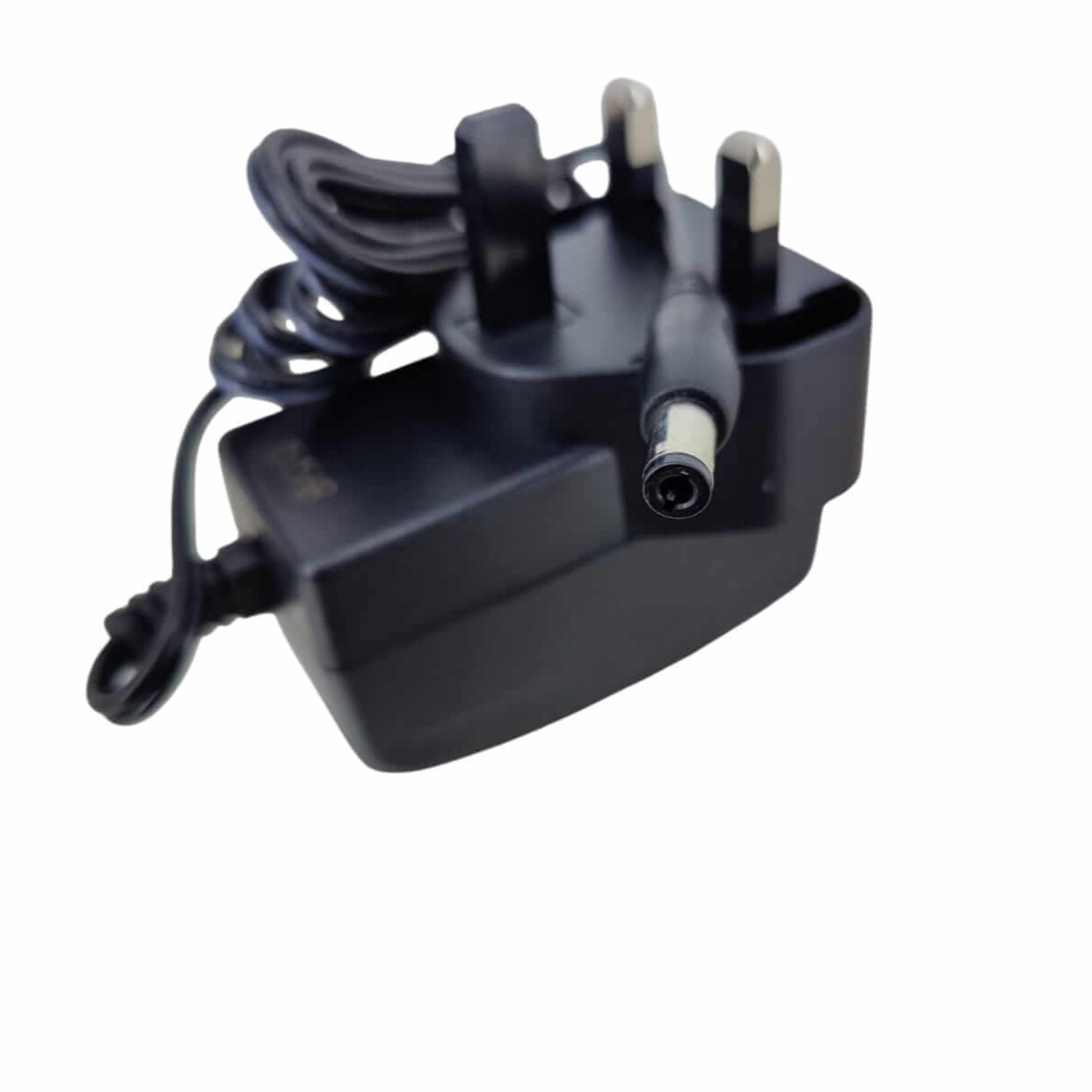 UK Plug 5V 2A Power Supply Adapter with black casing and power cable, designed for universal AC to DC charging.