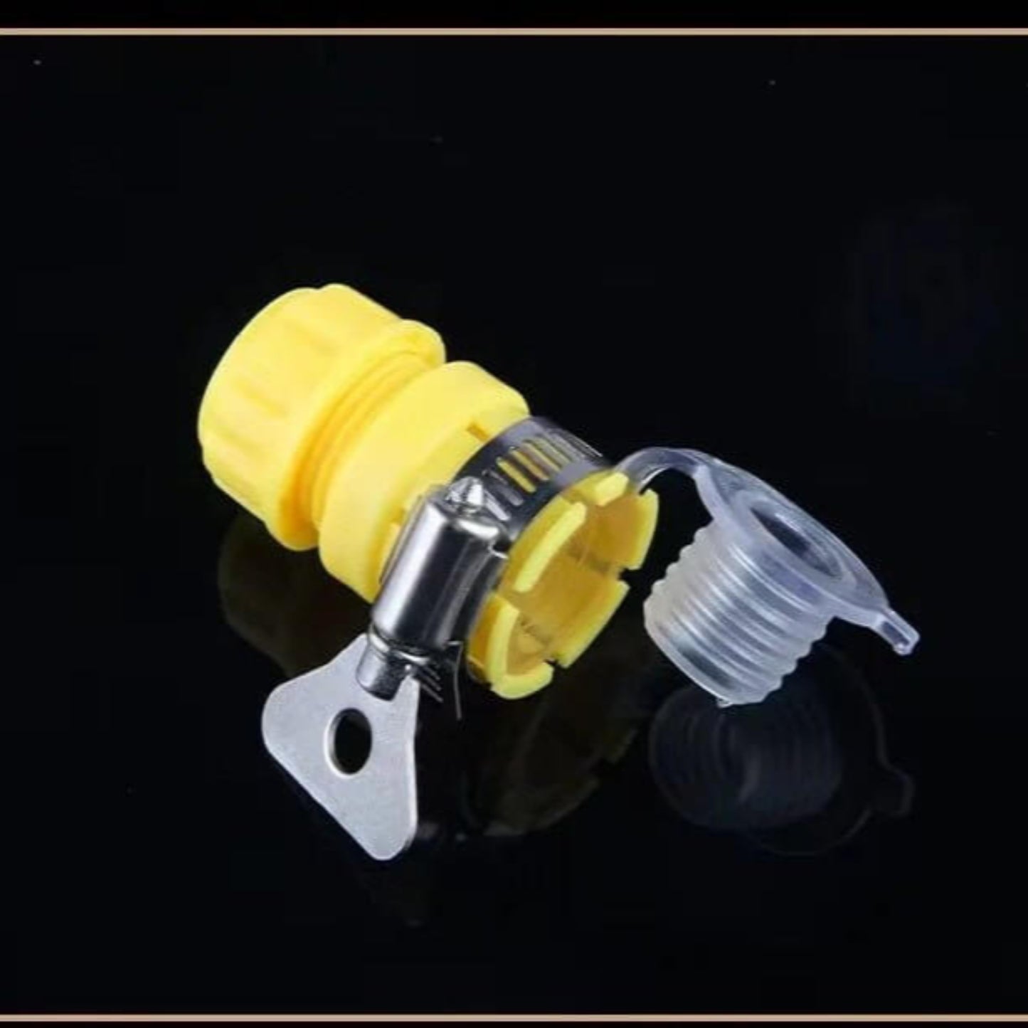 Universal Faucet Adapter for garden hoses, lightweight tap connector, ideal for irrigation and car washing needs.