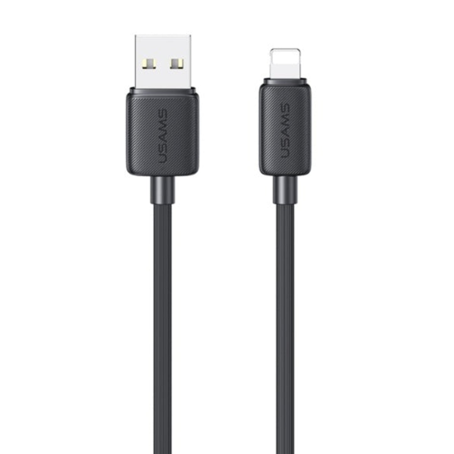 USAMS US-SJ699 2.4A USB to Lightning fast charging data cable, black, 3m length.