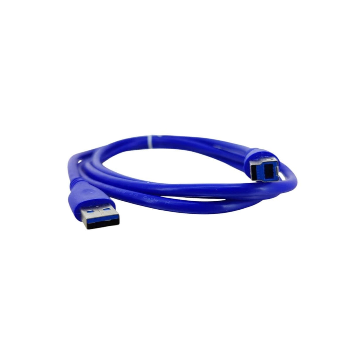 USB 3.0 A Male to B Male Cable in blue, 1.5 meters long, for high-speed data transfer between devices.