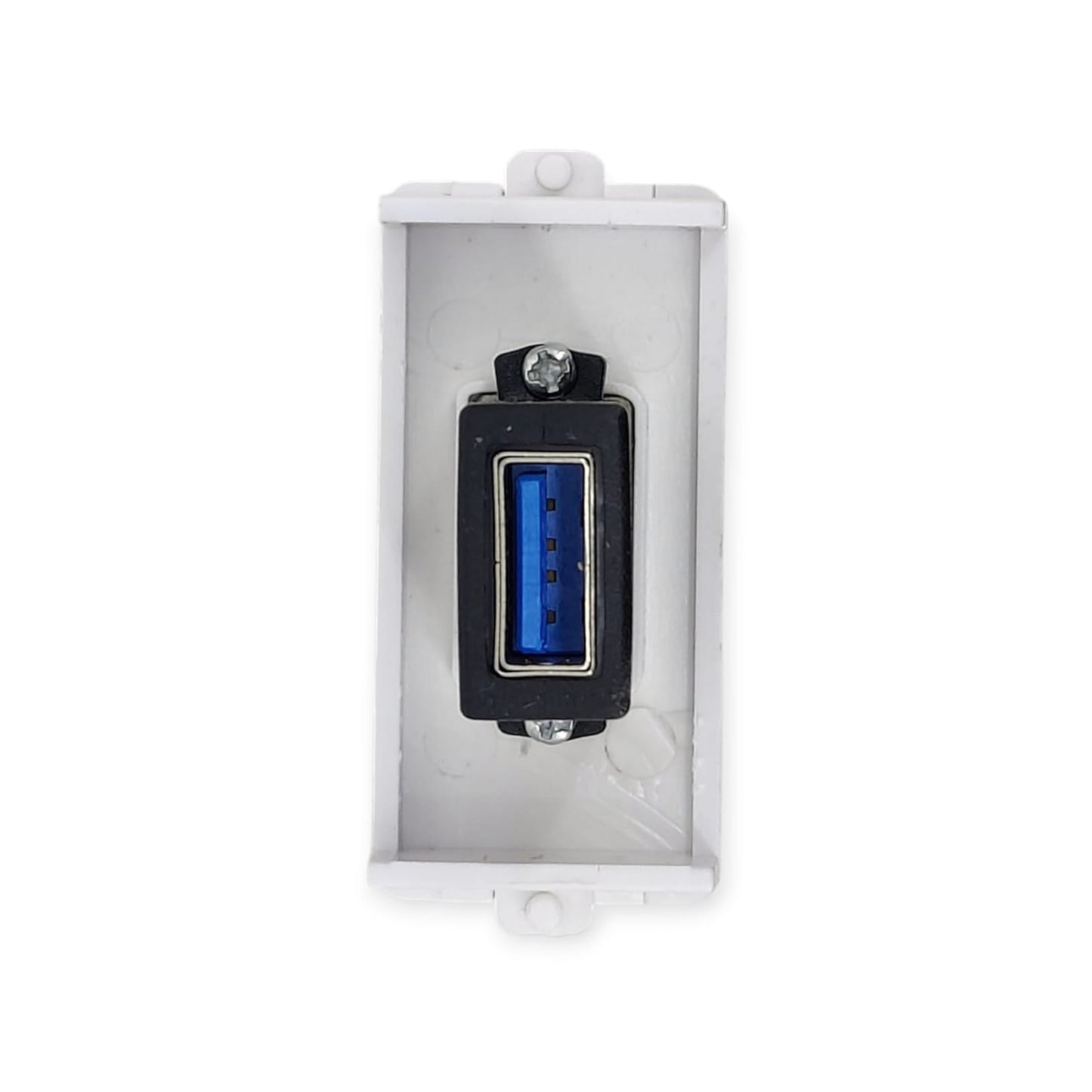 Rear view of the USB 3.0 keystone module showing the female port.