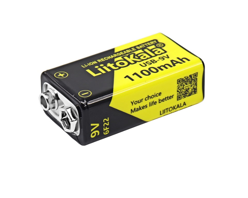 9v可充電電池1100mAh Type-c充電