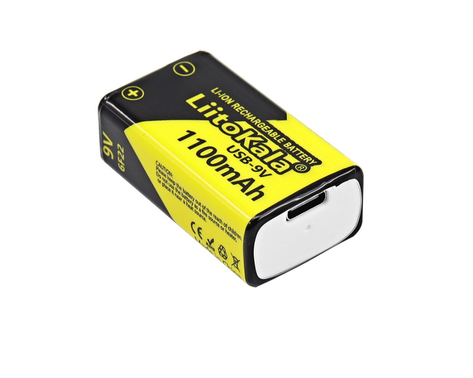 9v可充電電池1100mAh Type-c充電