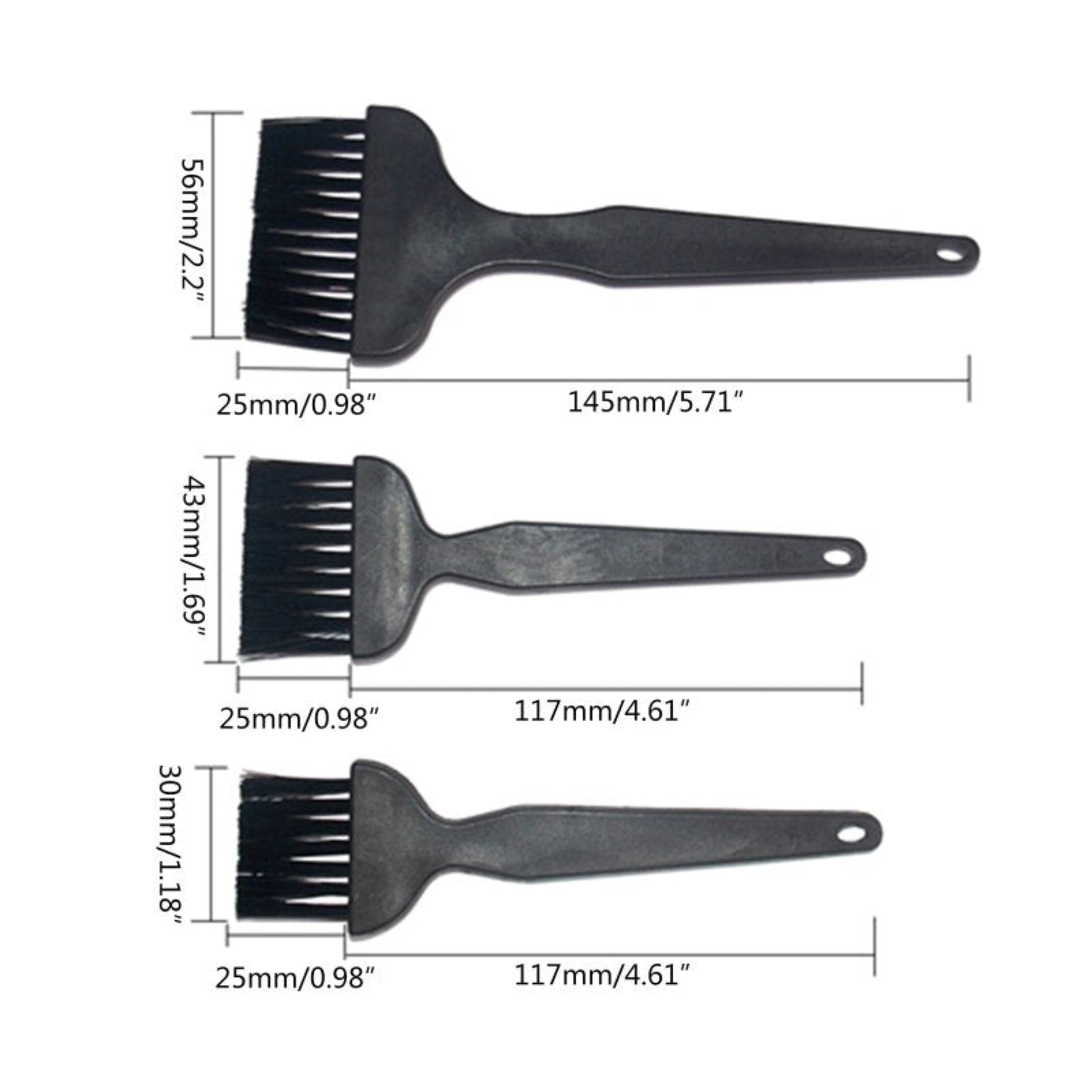 9pcs multi-use brushes set with various sizes for cleaning, featuring black anti-static bristles, ideal for electronics.