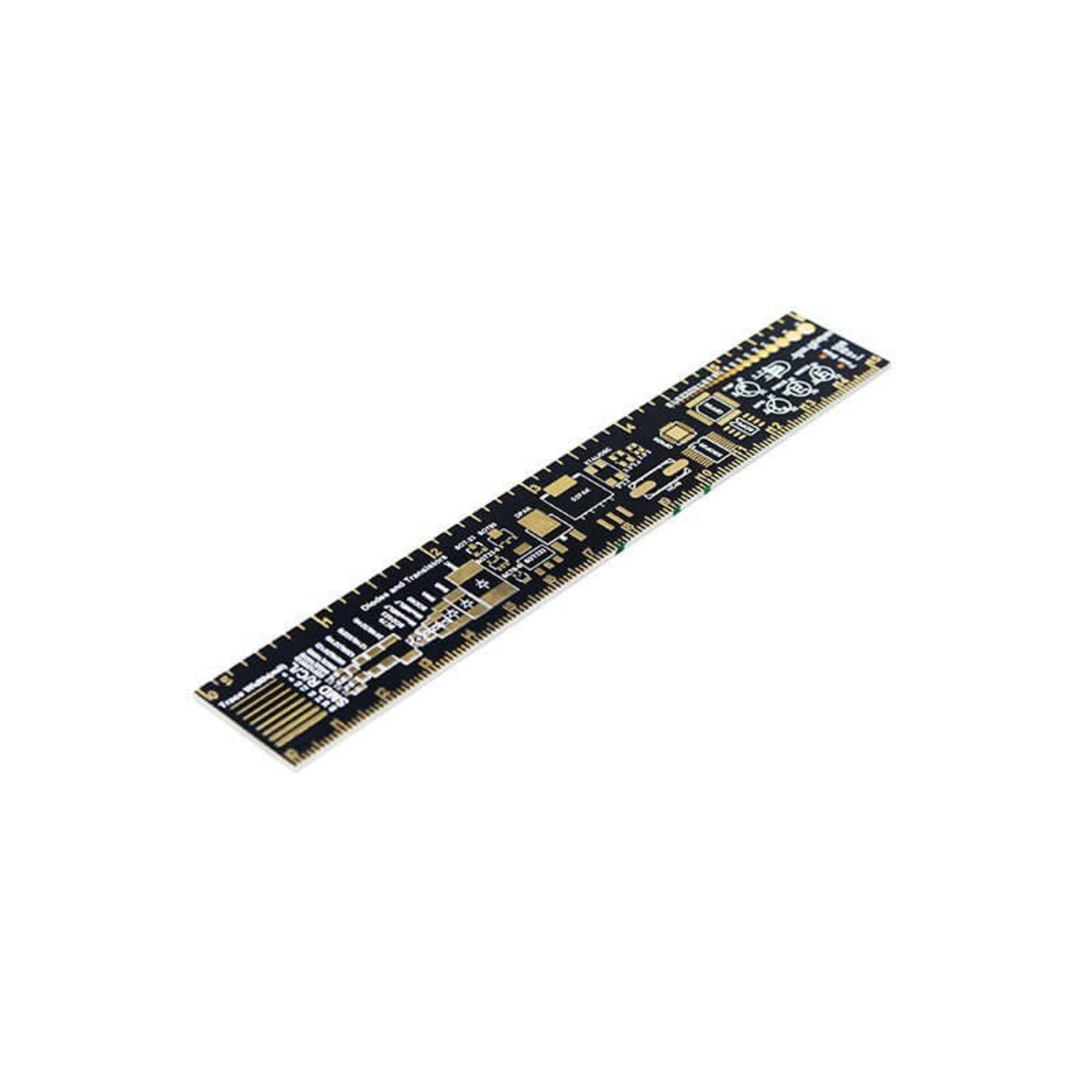 15cm PCB ruler for electronics, circuit board measurement, and component sizing in engineering projects.