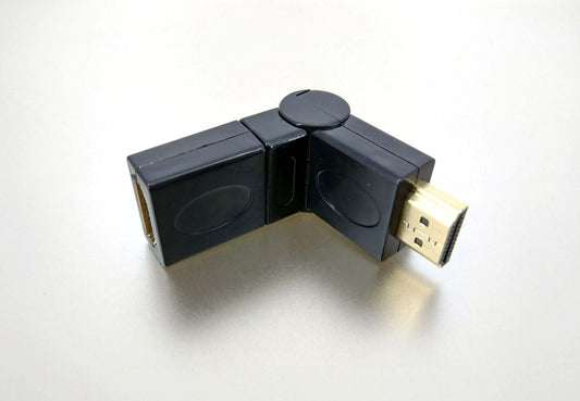 360° swivel HDMI 1.4 adapter, male to female, perfect for flexible connections and tight spaces.