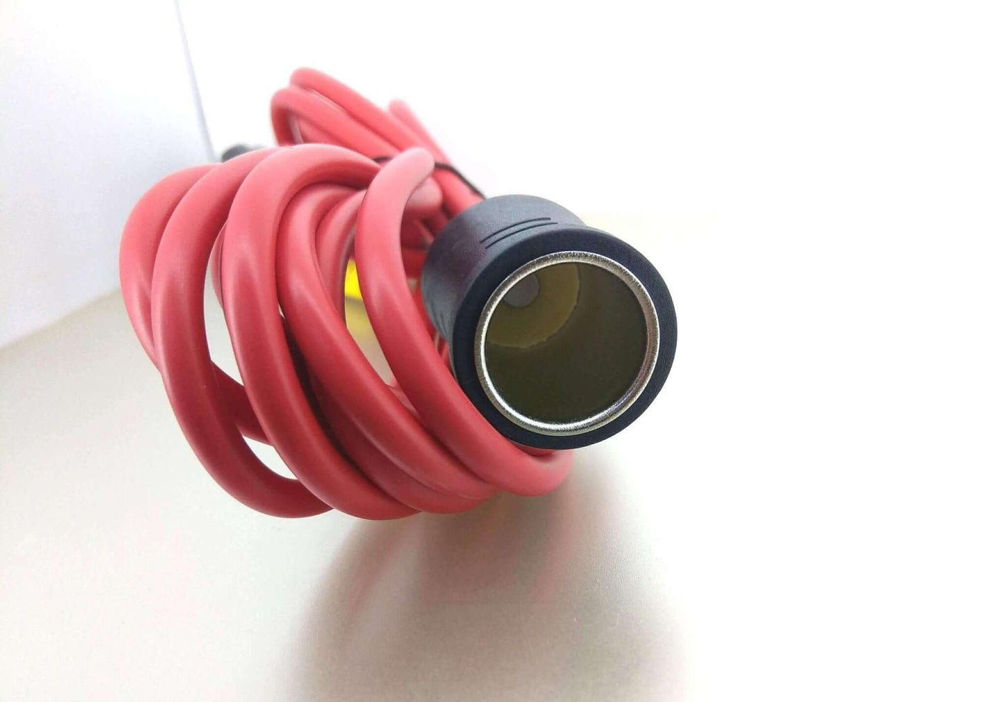 3m heavy duty car cigarette lighter extension cord with coiled red cable and socket end