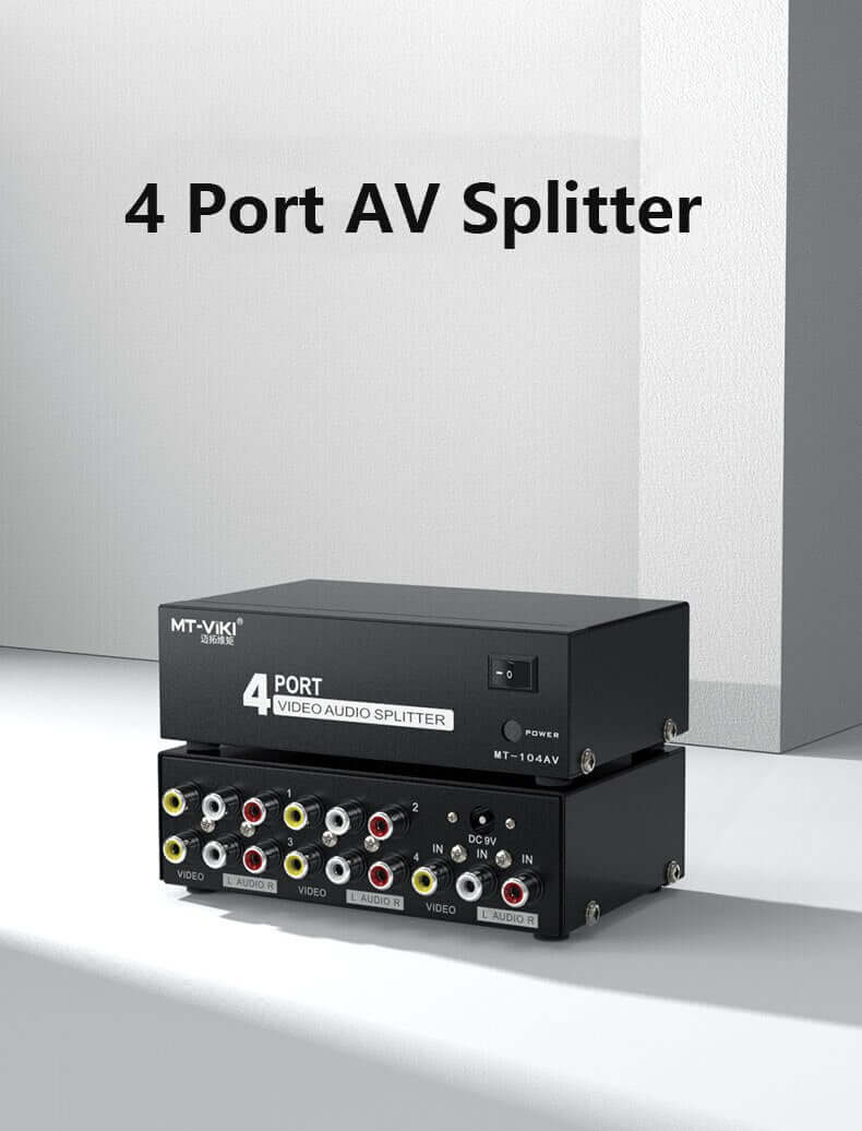 MT - VIKI AV Splitter 1 in 4 out 4 Port Rca Av Splitter - Sun Cheong Computer Company Limited