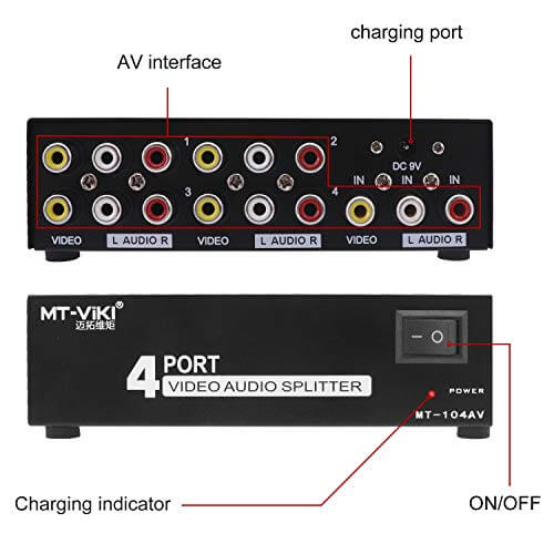 MT - VIKI AV Splitter 1 in 4 out 4 Port Rca Av Splitter - Sun Cheong Computer Company Limited