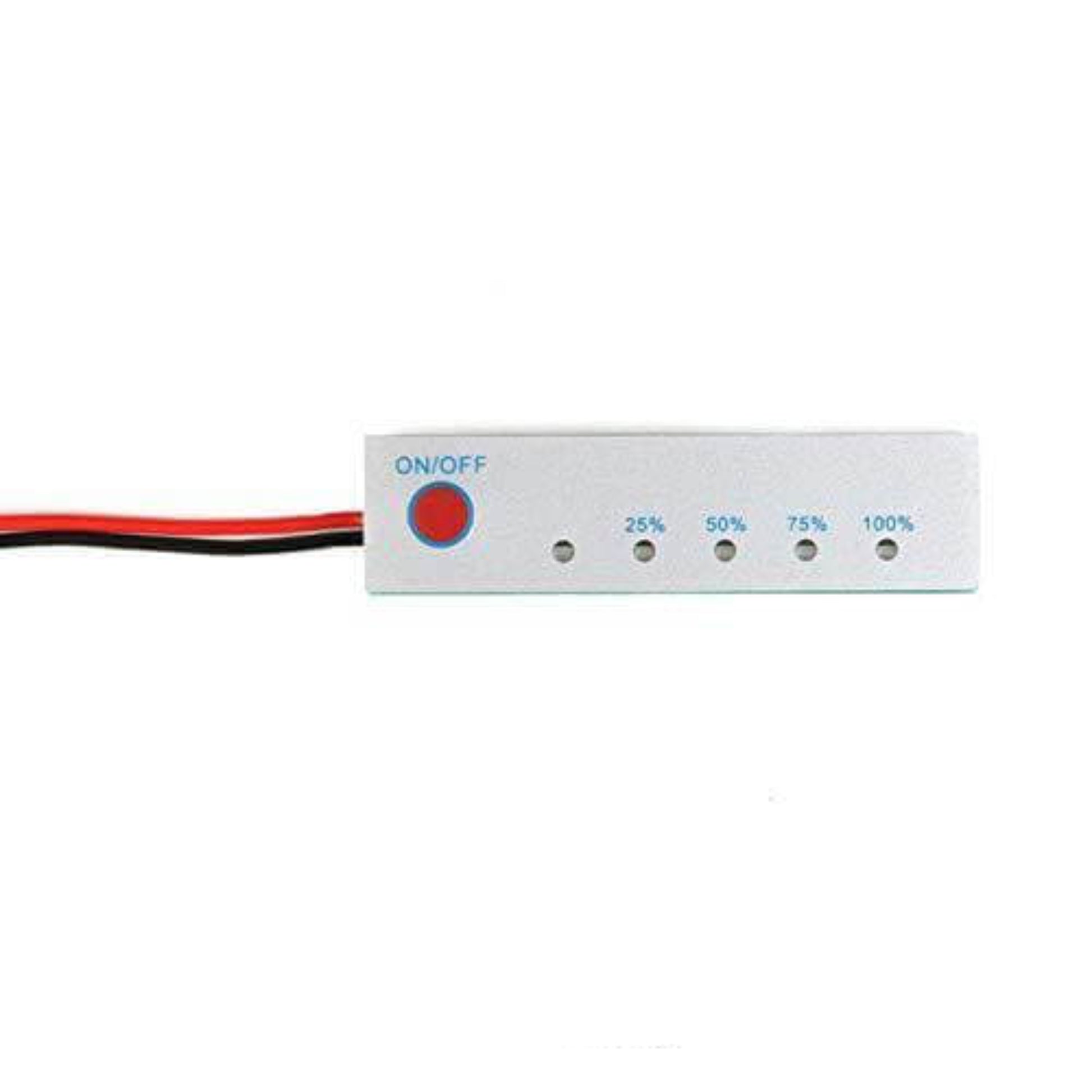 4S 16.8V lithium battery capacity indicator with LED power level display and on/off switch.