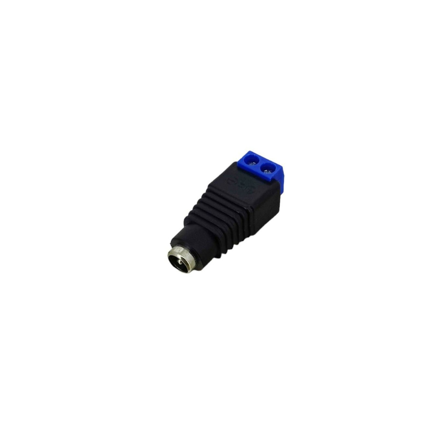 5.5x2.1mm DC power connector plug for LED and CCTV with screw-terminal connection.