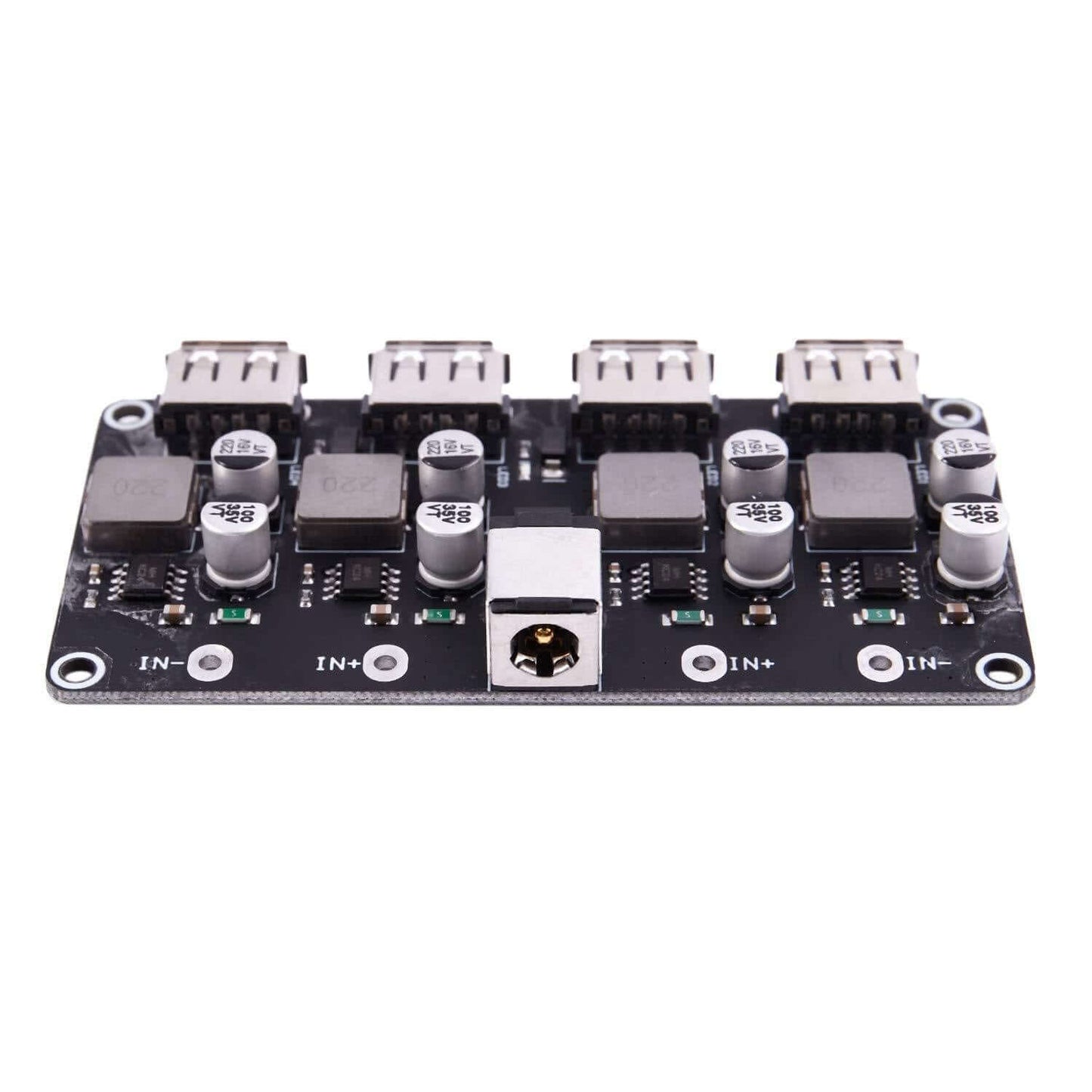 4 Channel USB Qc3.0 Buck Converter Charging Module with adjustable output from 3V to 12V for efficient charging.