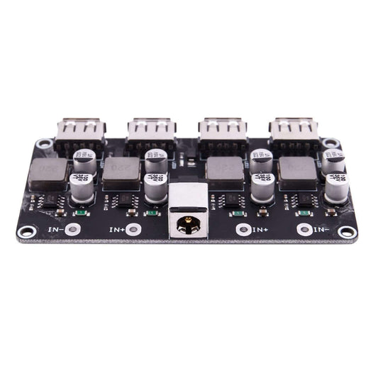 4 Channel USB Qc3.0 Buck Converter Charging Module with adjustable output from 3V to 12V for efficient charging.