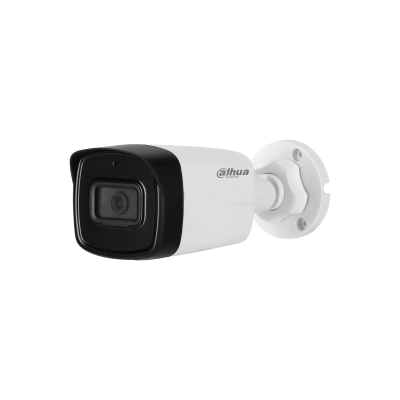 Dahua HAC-HFW1400TL-A 4MP HDCVI IR bullet camera with fixed lens and built-in mic, ideal for surveillance.