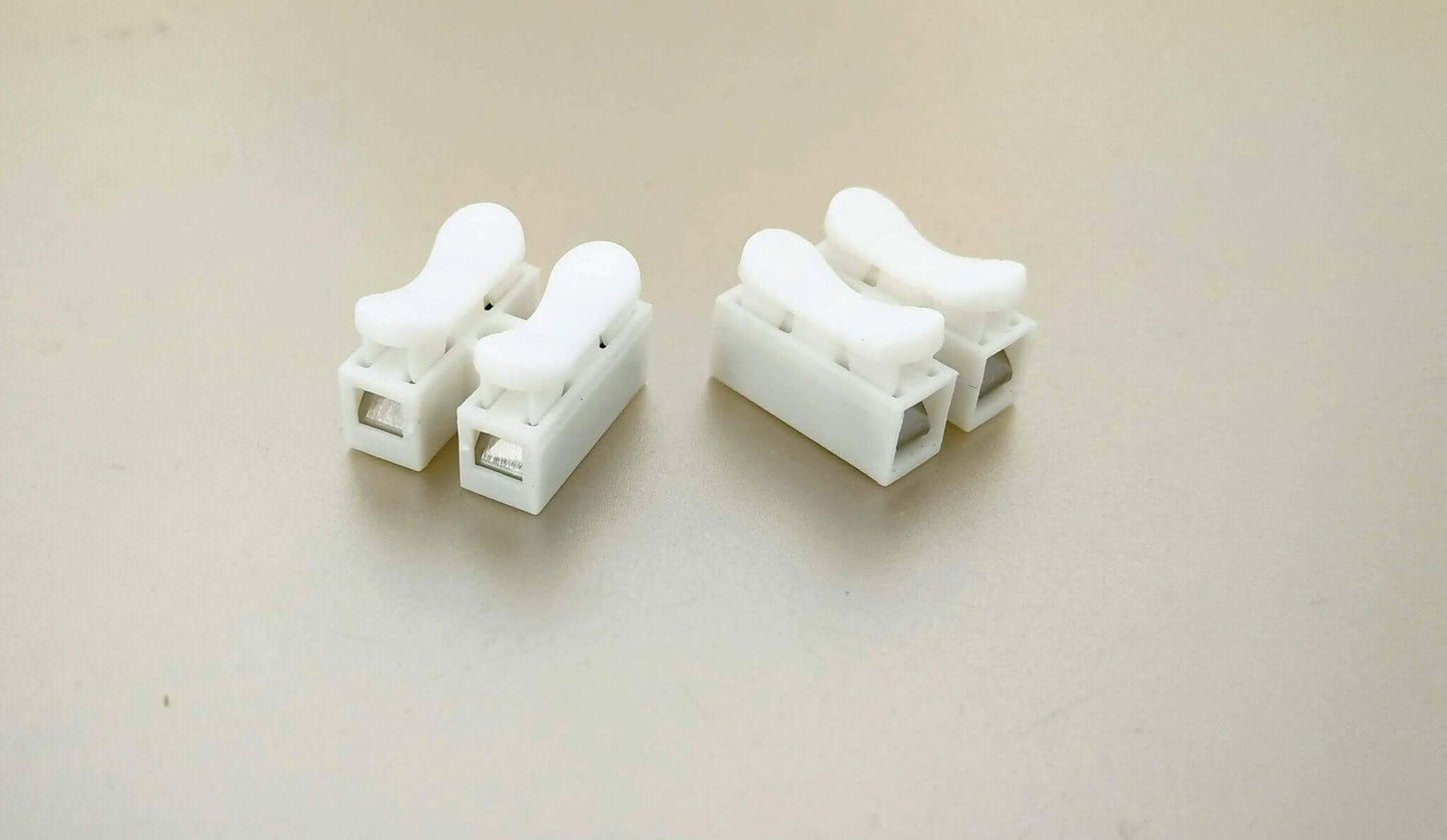 50pcs CH-2 Spring Clamp Terminal Blocks for quick and secure electrical wire connections; ideal for DIY and professional projects.