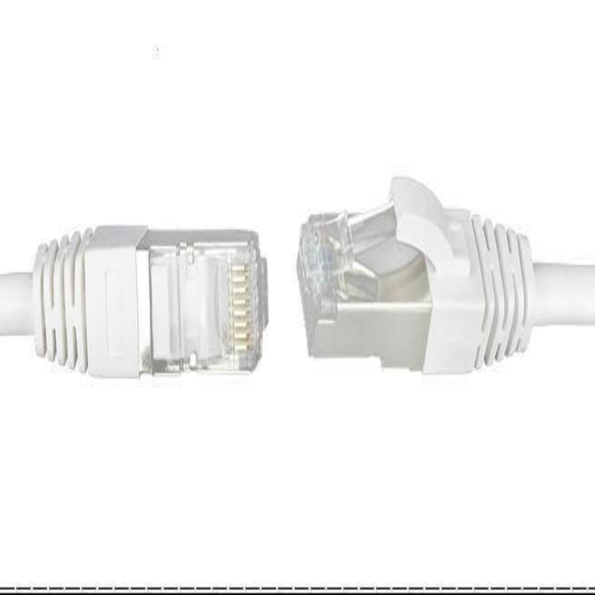 Cat6 RJ45 Ethernet cable ends showcasing high-speed connectivity for gaming and streaming.