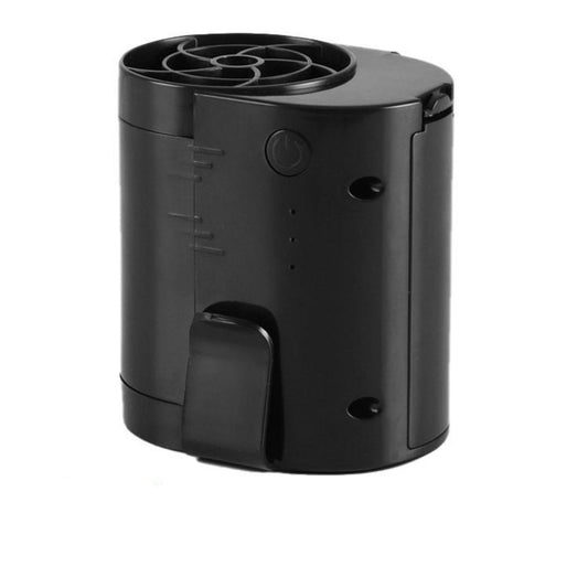 F12 portable waist clip fan in black with 3 speed settings and ergonomic design for hands-free cooling.