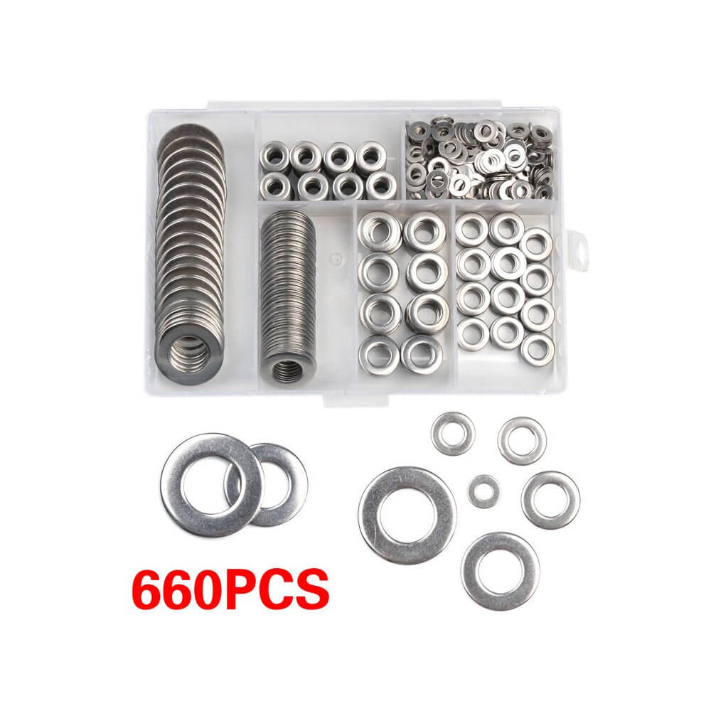 660PCS M3 - M10 Stainless Steel Washer Plain Washer Kit Screw Fastener - Sun Cheong Computer Company Limited