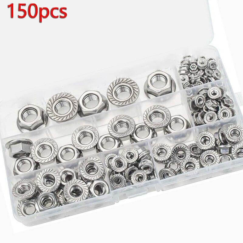 150PCS Hex Flange Nuts Assortment M3 - M12 - Sun Cheong Computer Company Limited