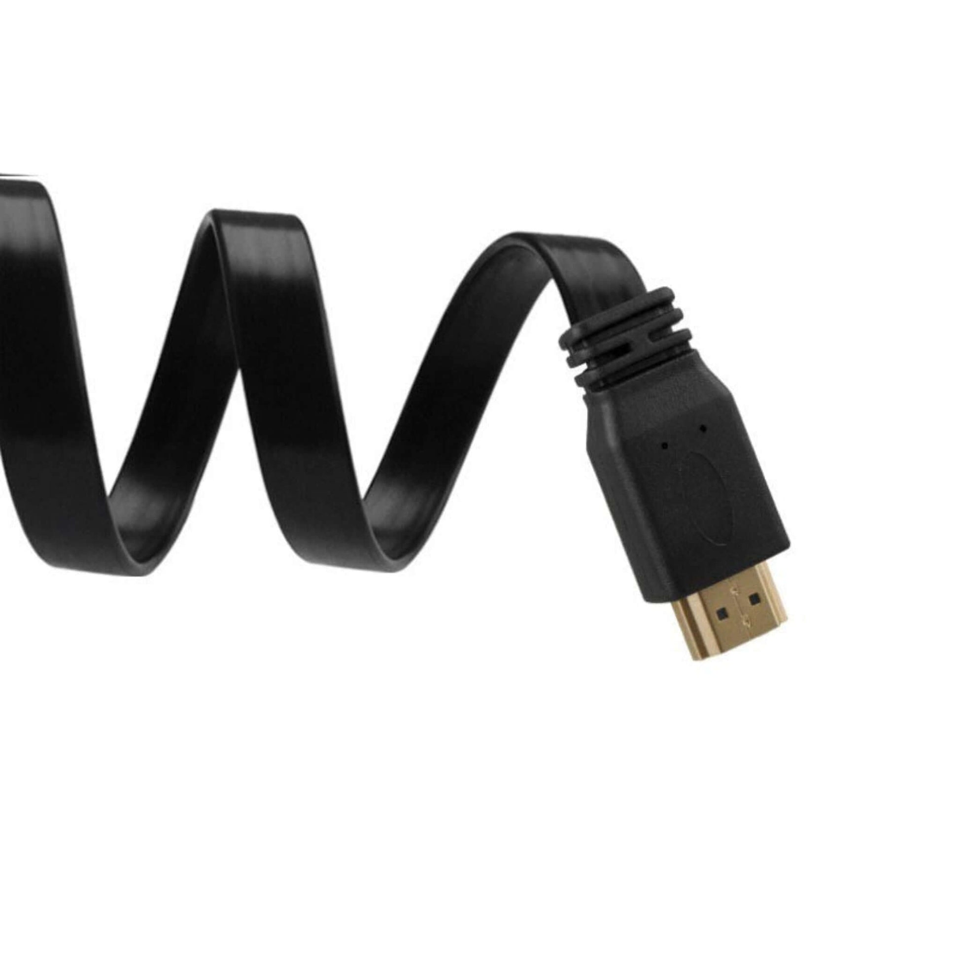 Premium HDMI flat cable with gold-plated connector, designed for reliable 1080p video and audio performance.