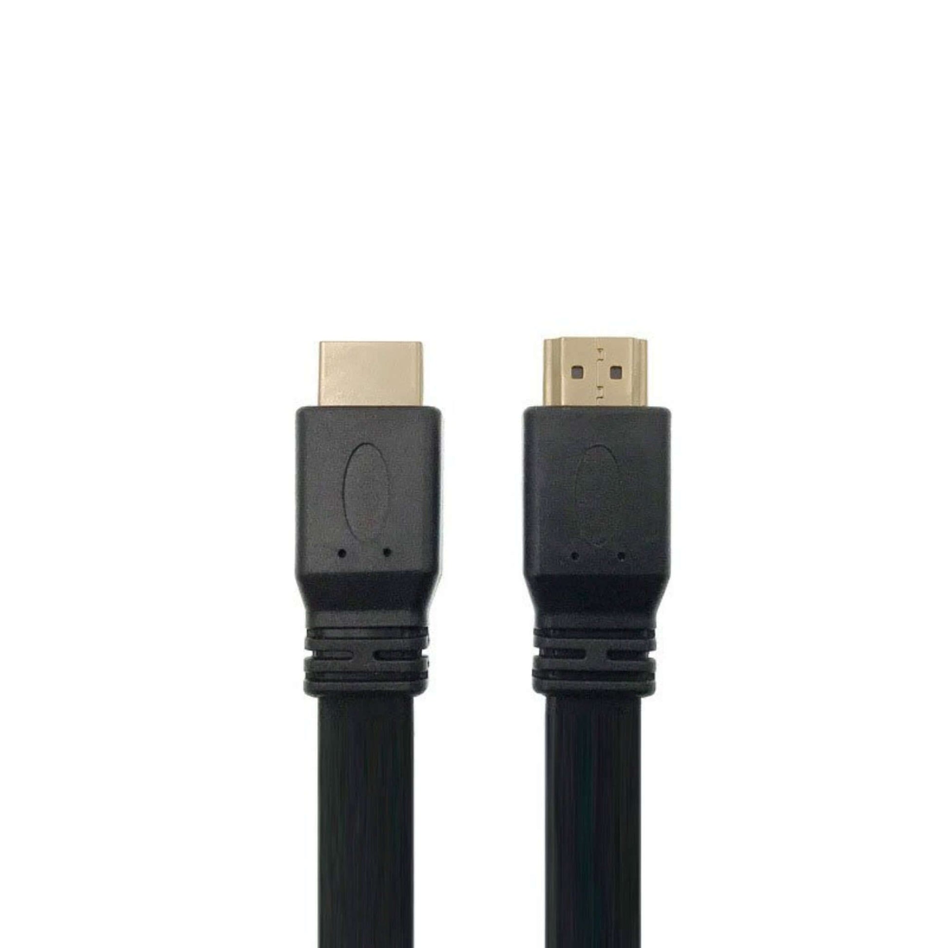 Premium HDMI flat cable with gold-plated connectors, designed for 1080p video and audio clarity.