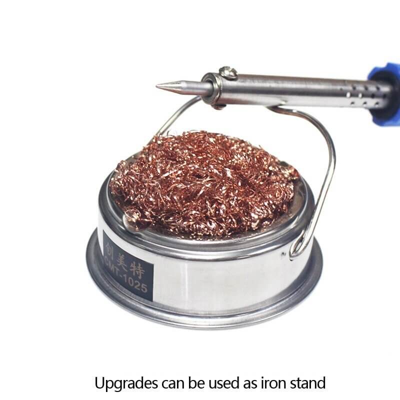 CMT-1025 stainless steel soldering iron tip cleaner with copper wire ball for mess-free maintenance
