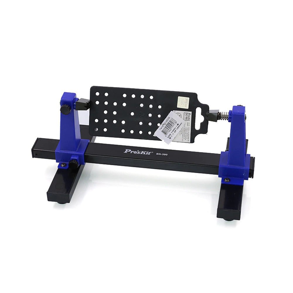 SN-390 PCB adjustable soldering clamp holder with 360-degree rotation for easy soldering and desoldering of circuit boards.