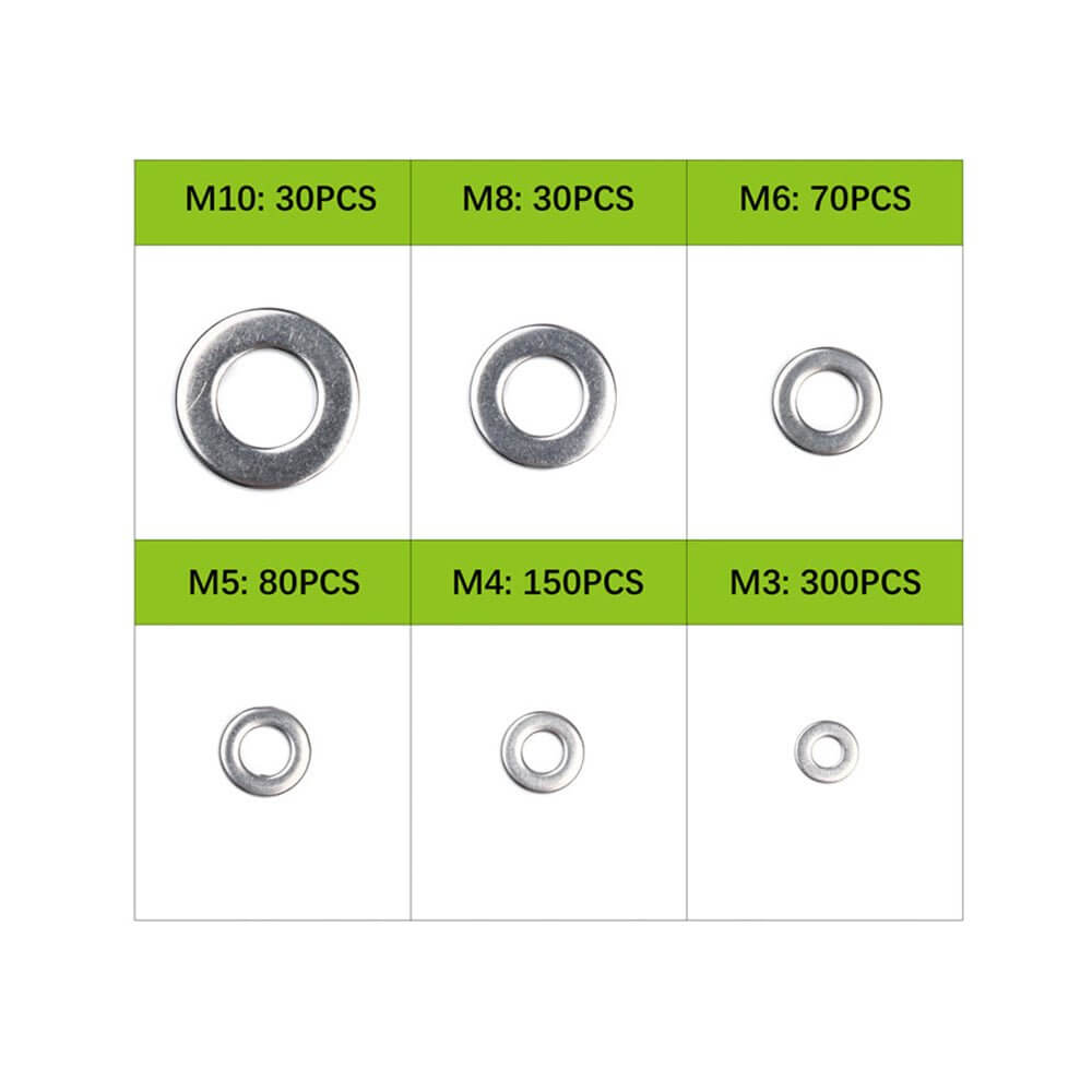 660PCS M3 - M10 Stainless Steel Washer Plain Washer Kit Screw Fastener - Sun Cheong Computer Company Limited
