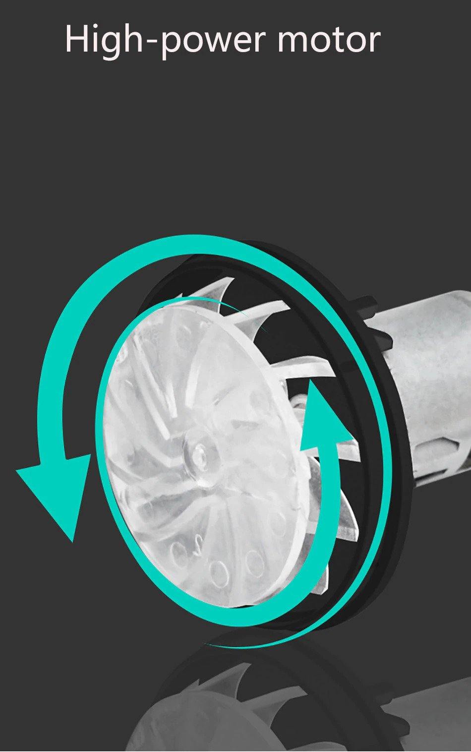 Close-up of the high-power motor from a 2000W digital LCD hot air gun, showcasing the innovative design for efficient airflow.