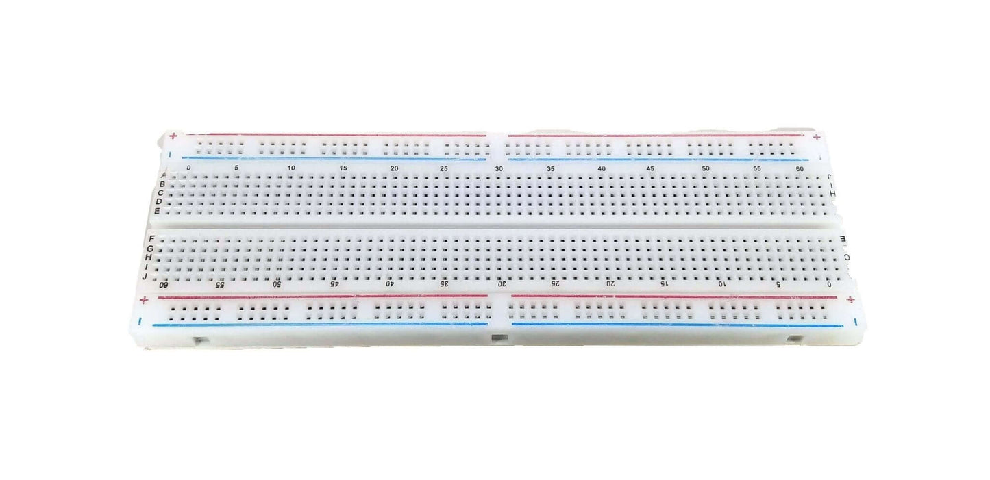 165x55mm 830-point solderless breadboard for DIY electronics projects, perfect for prototyping and experimentation.